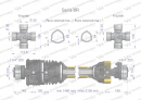 Shaft, articulated-telescopic 1460-2100mm 1240Nm wide angle Z20 - 1 3/4 on the other side clutch with pin 3000Nm CE 2020 series 8R, Waryński, Waryński