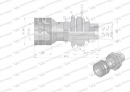 Hydraulischer Schnellkupplungsstecker, lange Stecknuss mit Druckausgleich, M22x1,5 Außengewinde EURO (504900) (9199822G/ST) (ISO 7241-A) Waryński (10er-Packung)