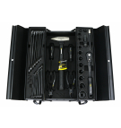 Zestaw narzędzi nasadek i kluczy w metalowej skrzynce Waryński