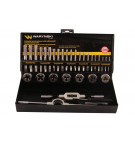 Zestaw narzynek i gwintowników ze stali HSS M3-M12  32 el Waryński