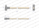 3 kg heavy carpenter's hammer with wooden handle, for construction workshop work, Waryński