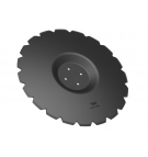 Talerz uzębiony Z-20 fi 610 mocowanie 4/98 grubość 5 mm przetłoczony stal borowa WARYŃSKI R