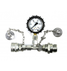 Zestaw pomiarowy ciśnienia hydrauliki z manometrem 250 bar wtyczka i gniazdo skręcane Waryński