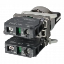 3-position switch 22mm black 2Z with spring return