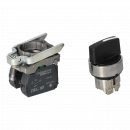 3-position switch 22mm black 2Z with spring return