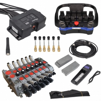 Funksteuerungs-Set mit Hydraulikverteiler G2B Mini + RSQ246 JPT 2-2-2 24VDC