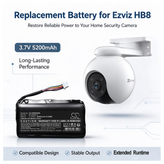 Replacement Battery for Ezviz HB90 / PH18650-6 5200mAh Li-ion 3.7V (Cameron Sino)