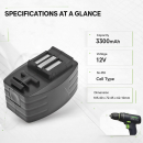 Bateria zamienna do Festool TDD12MH / BPH12T 3300 mAh Ni-MH 12 V (Cameron Sino)