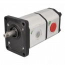 LARK 2-section gear pump, size 2/2, front, European, 82, lock, 36.5mm; 22cc/rev; 16cc/rev; right