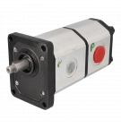 LARK 2-section gear pump, size 2/2, front, European, 82, lock, 36.5mm; 22cc/rev; 16cc/rev; right