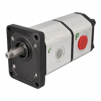 LARK 2-section gear pump, size 2/2, front, European, 82, lock, 36.5mm; 22cc/rev; 16cc/rev; right