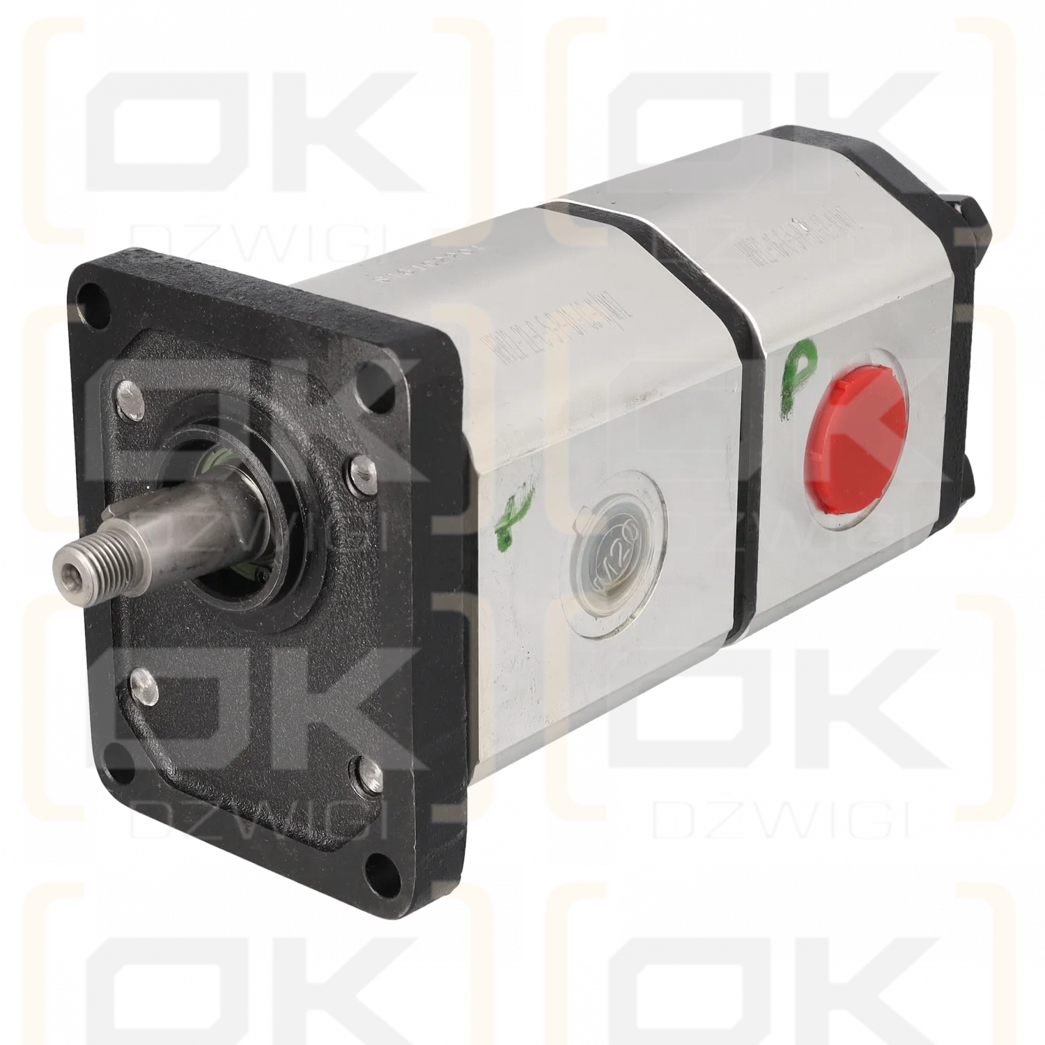 LARK 2-section gear pump, size 2/2, front, European, 82, lock, 36.5mm; 22cc/rev; 16cc/rev; right