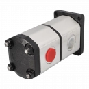 LARK 2-section gear pump, size 2/2, front, European, 82, lock, 36.5mm; 22cc/rev; 16cc/rev; right