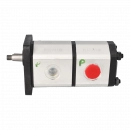 LARK 2-section gear pump, size 2/2, front, European, 82, lock, 36.5mm; 22cc/rev; 16cc/rev; right