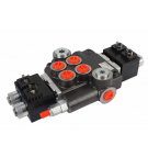 Colector hidráulico de 2 secciones, controlado eléctricamente 24V