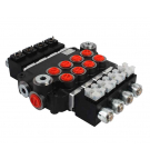 Colector hidráulico de 4 secciones, controlado eléctricamente 24V