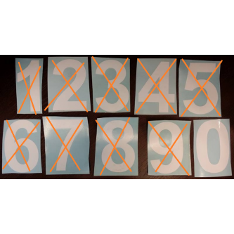 Sticker number "0" h=110 mm