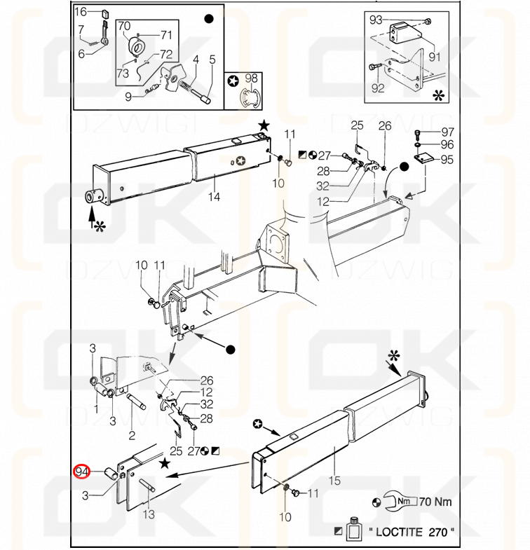 Fassi support extension guide roller