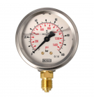 Wika pressure gauge with bottom connection G 1/4"; 0-100 bar; NS 63mm; Model 213.53