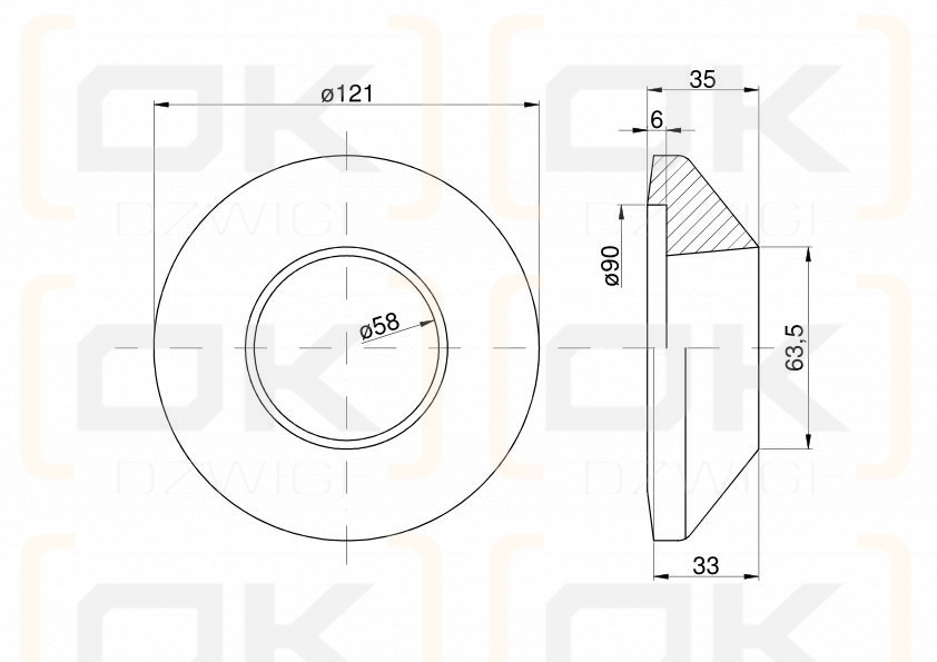 Nakładka tulei łożyskowej Talerzówka