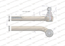 Przegub kierowniczy lewy 280mm- M24x1,5 133743619 WARYŃSKI