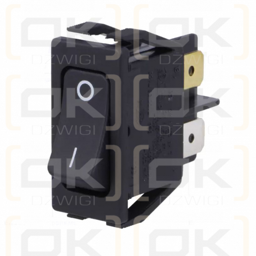 Кулисный переключатель 27 x 12 1-0 SPST 16 (4) 250 В переменного тока, черный F6.3 - O