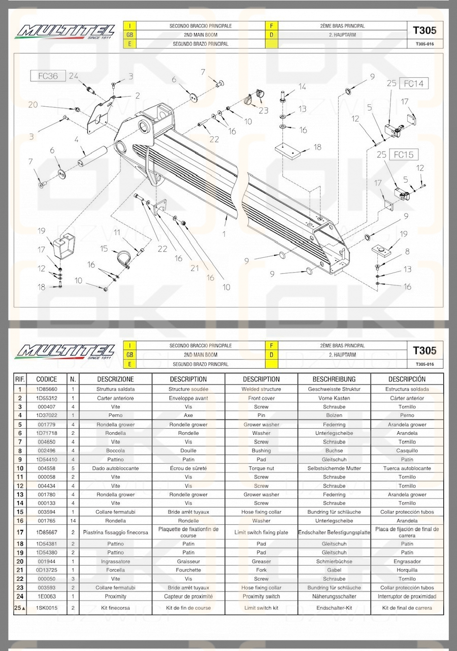 Drugie ramię podnośnika koszowego Multitel