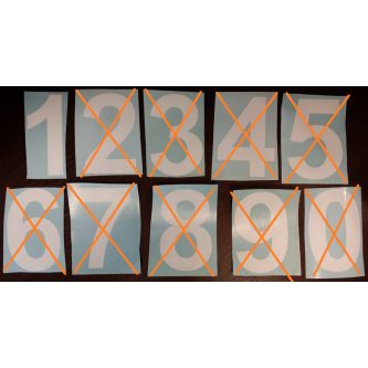 Sticker number "1" h=110 mm