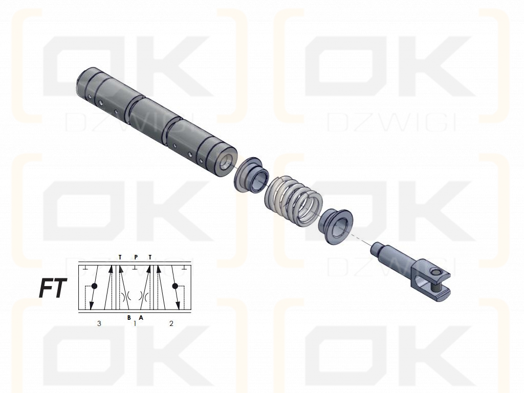 Suwak rozdzielacza SPV120 - 80 l/min. centralnie otwarty (open center)