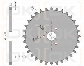 Koło łańcuchowe  Z-36 Kos
