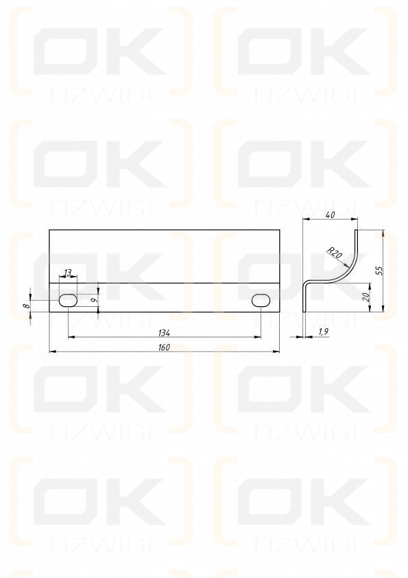 Łopatka tarczy RNP 160mm