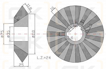Koło zębate stożkowe Z-24 Rozrzutnik