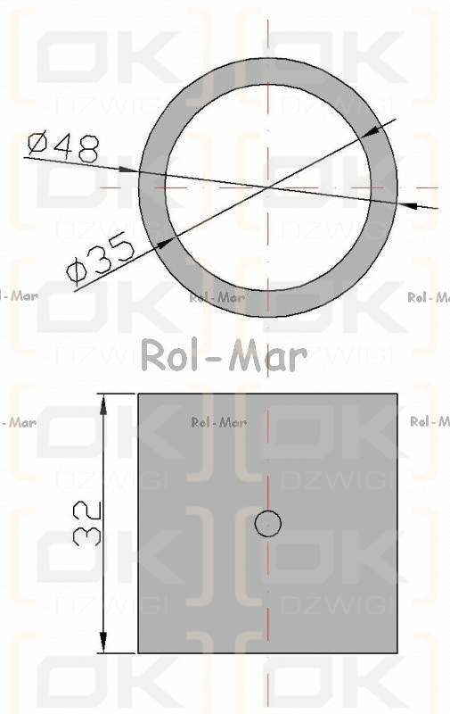 Tuleja korbowodu duża mosiężna 48x35x32 Rozrzutnik