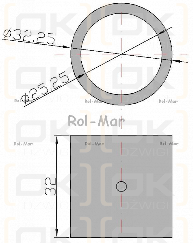 Tuleja korbowodu mała mosiężna 32x25x32 221906012 Rozrzutnik