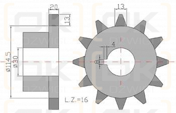 Koło Z-16. 1. fi=30 Rozrzutnik