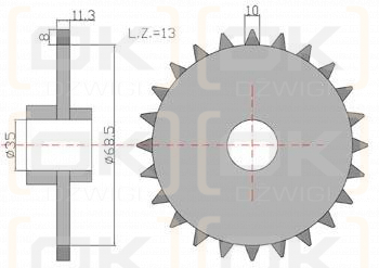 KOŁO Z-13. 3/4. FI=35 2213011147 Rozrzutnik