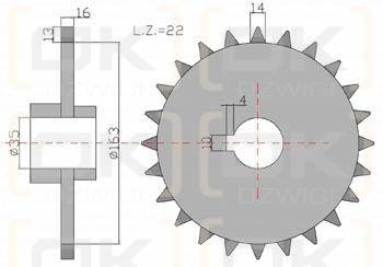 Koło Z-22. 1. fi=35 Rozrzutnik