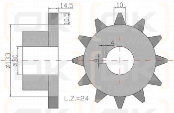 Koło Z-24. 3/4. fi=30 Rozrzutnik