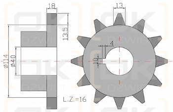 Koło Z-16. 1. fi=40 Rozrzutnik