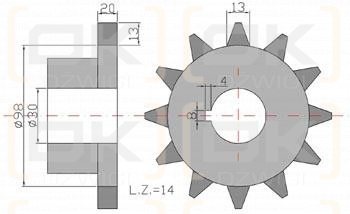 Koło Z-14. 1. fi=30 Rozrzutnik