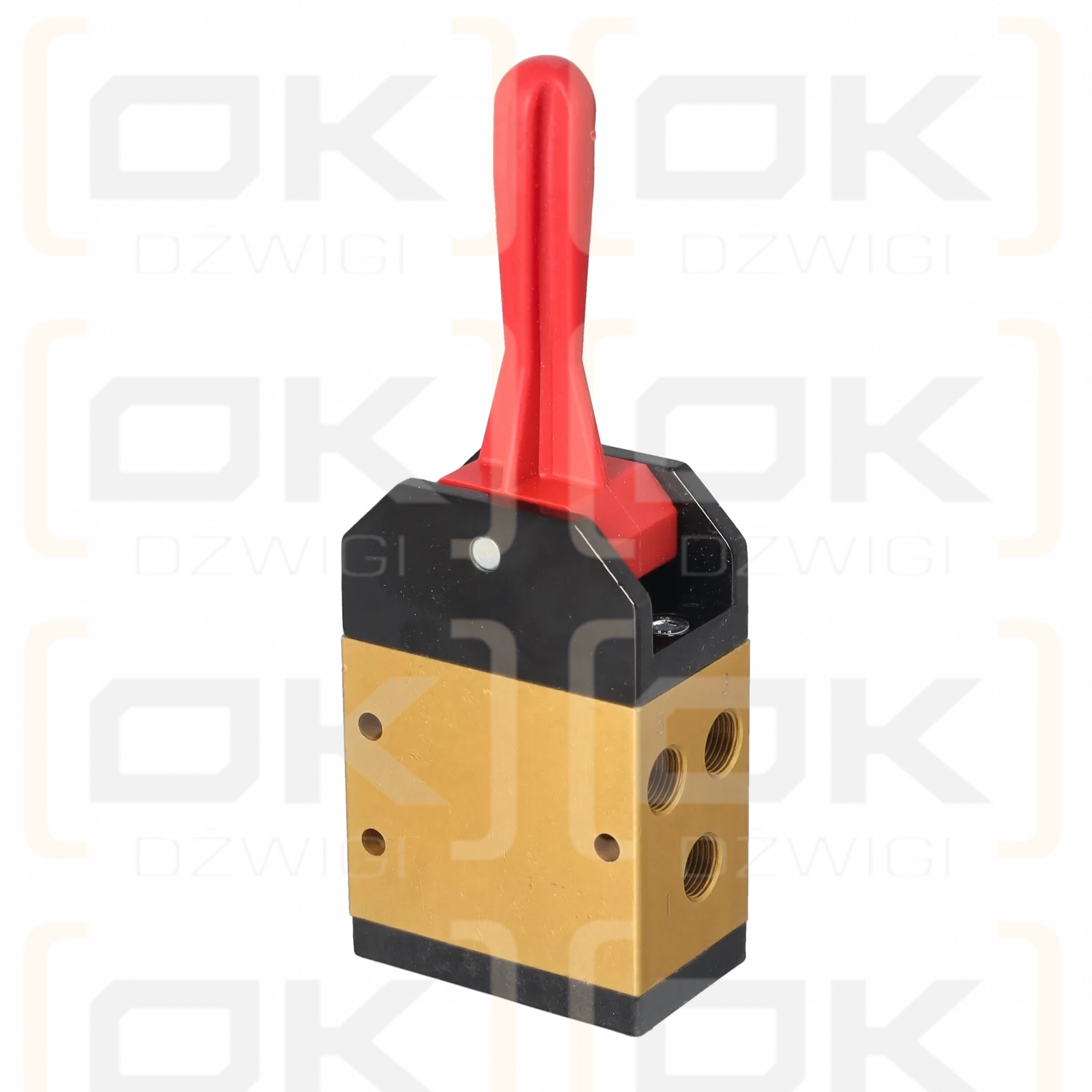 Manual valve, 3-position, 5/3 NC, G1/8", red lever