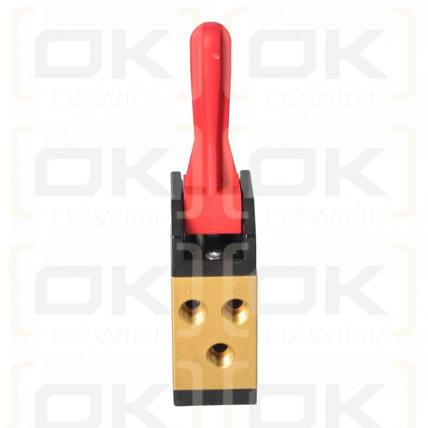 Manual valve, 3-position, 5/3 NC, G1/8", red lever