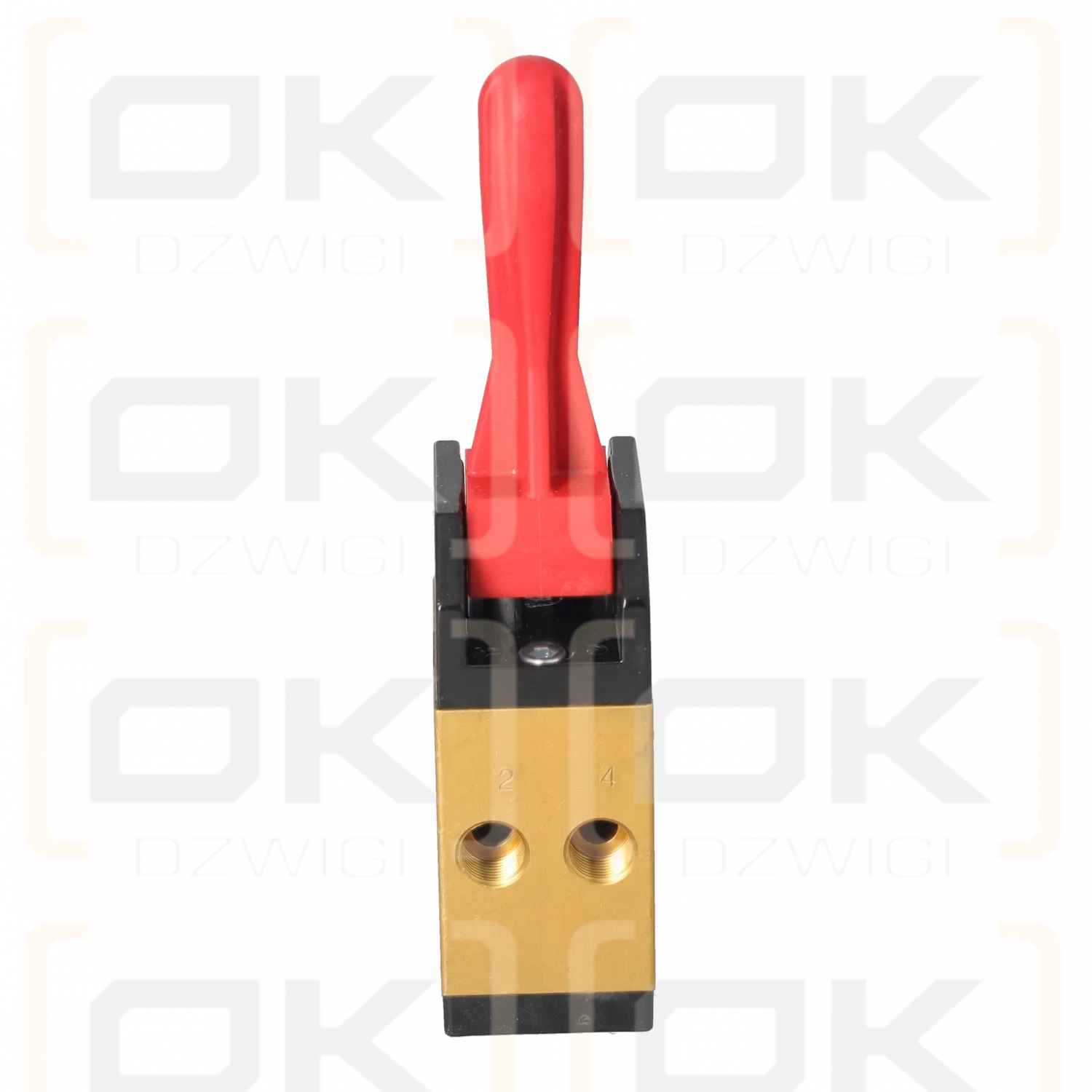 Manual valve, 3-position, 5/3 NC, G1/8", red lever