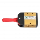 Manual valve, 3-position, 5/3 NC, G1/8", red lever