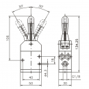 Manual valve, 3-position, 5/3 NC, G1/8", red lever