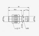 Sensor inductivo M12x44 SN= 4mm PNP/NO