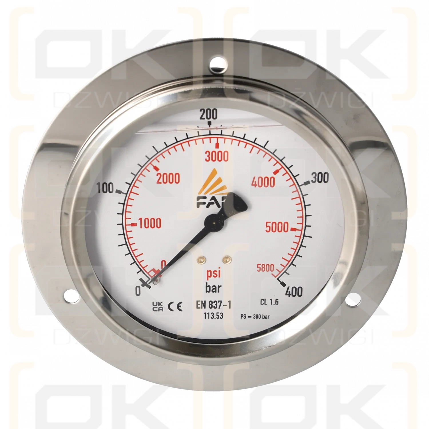 Wika Manometer mit rückseitigem Anschluss G 1/2"; 0–400 bar; NS 100 mm
