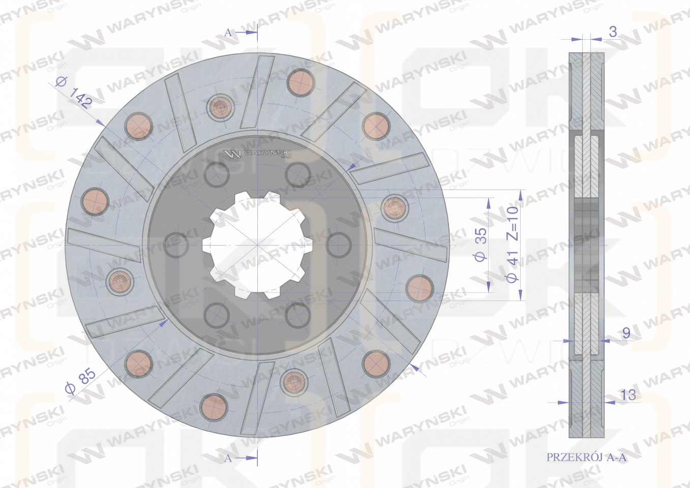 Tarcza hamulcowa 3134666R93 CASE. Waryński