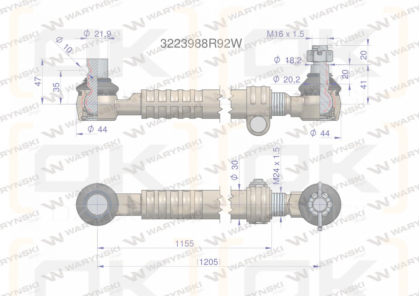 Drążek kierowniczy 3223988R92W WARYŃSKI