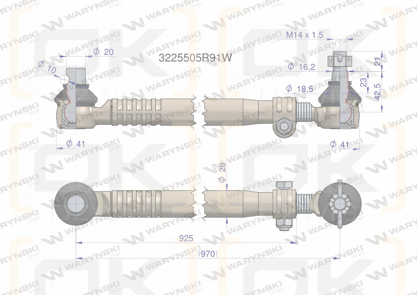 Drążek kierowniczy 3225505R91 WARYŃSKI